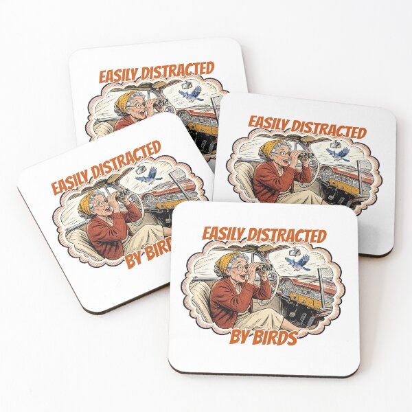 Item preview, Easily Distracted By Birds Funny Retro Birdwatcher Grandma Birdwatching Pun designed and sold by Neurospicy Trolls.