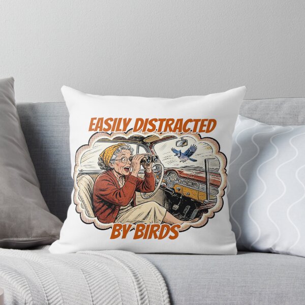 Item preview, Easily Distracted By Birds Funny Retro Birdwatcher Grandma Birdwatching Pun designed and sold by Neurospicy Trolls.