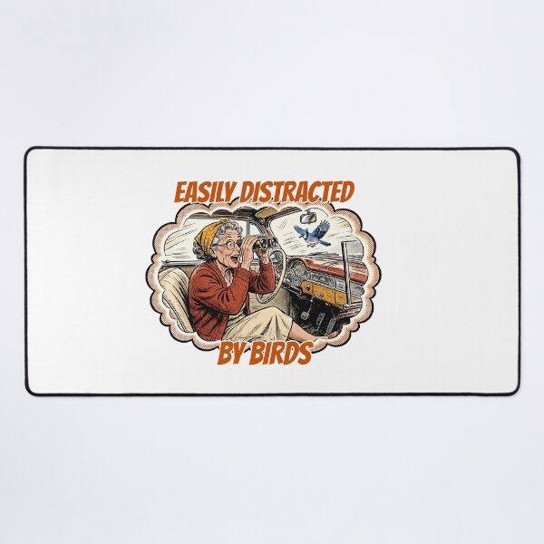 Item preview, Easily Distracted By Birds Funny Retro Birdwatcher Grandma Birdwatching Pun designed and sold by Neurospicy Trolls.