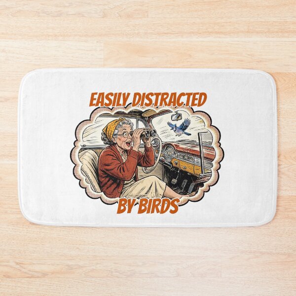 Item preview, Easily Distracted By Birds Funny Retro Birdwatcher Grandma Birdwatching Pun designed and sold by Neurospicy Trolls.
