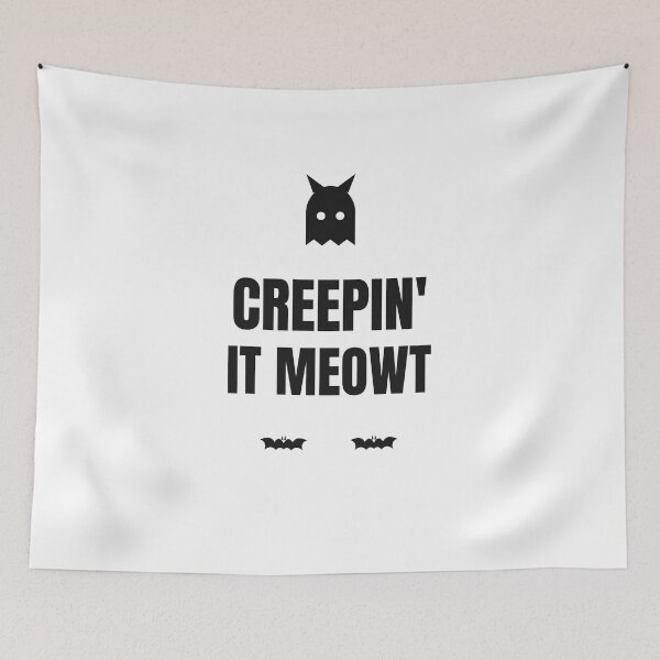 Item preview, Creepin It Meowt - Funny Halloween Cat Pun Shirt designed and sold by RankShift.