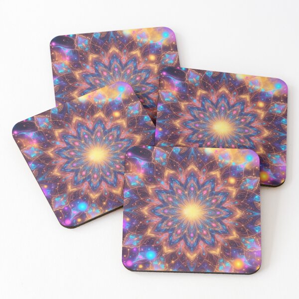 Item preview, Vibrant Cosmic Flower Mandala Explosion designed and sold by IntelliMindDesigns.
