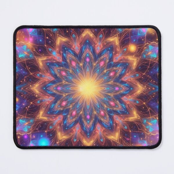 Item preview, Vibrant Cosmic Flower Mandala Explosion designed and sold by IntelliMindDesigns.