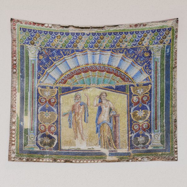 Item preview, Neptune Amphitrite Roman Mosaic Classical Art designed and sold by Retr0Tshirts.