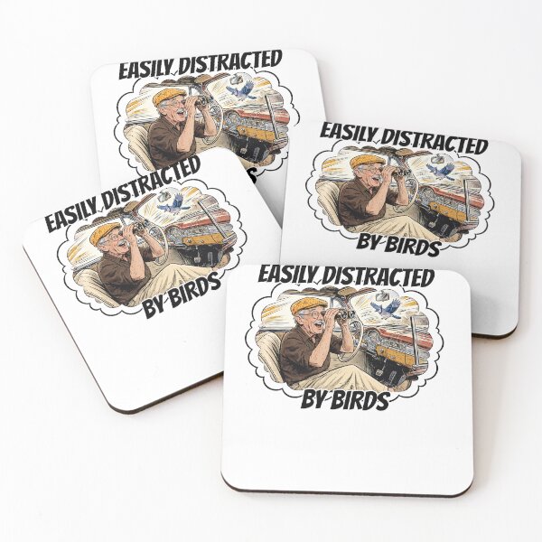 Item preview, Easily Distracted By Birds Funny Grandpa Birdwatcher Retro Birdwatching Pun designed and sold by Neurospicy Trolls.