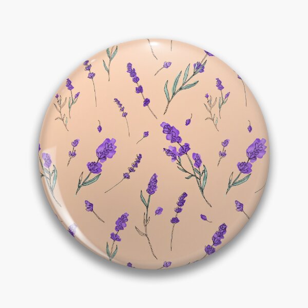 Item preview, Lavender Pattern - Purple Botanical Flowers on Peach Background designed and sold by NuvoraNest.