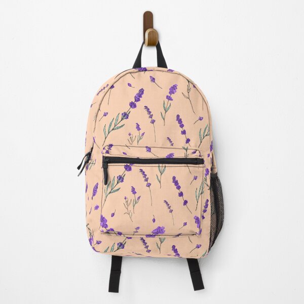 Item preview, Lavender Pattern - Purple Botanical Flowers on Peach Background designed and sold by NuvoraNest.