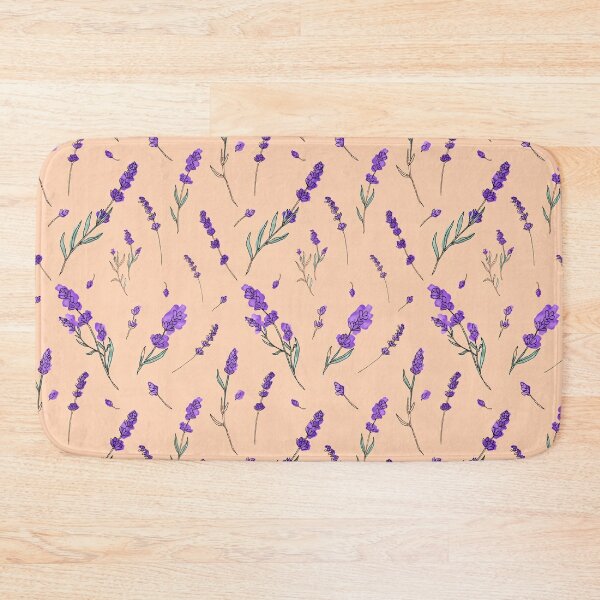 Item preview, Lavender Pattern - Purple Botanical Flowers on Peach Background designed and sold by NuvoraNest.