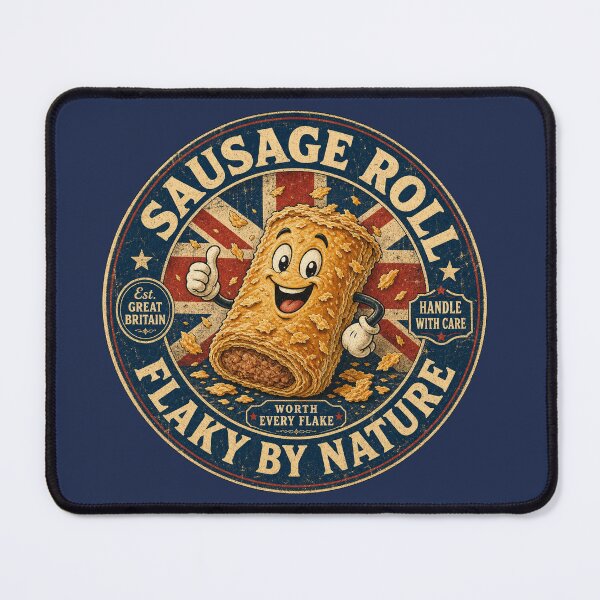 Item preview, Sausage Roll Flaky by Nature - Vintage British Food Humour Gift Design designed and sold by bumbledown.
