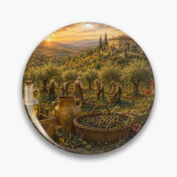 Item preview, Tuscan Olive Harvest at Sunset designed and sold by Novel Works Studio.