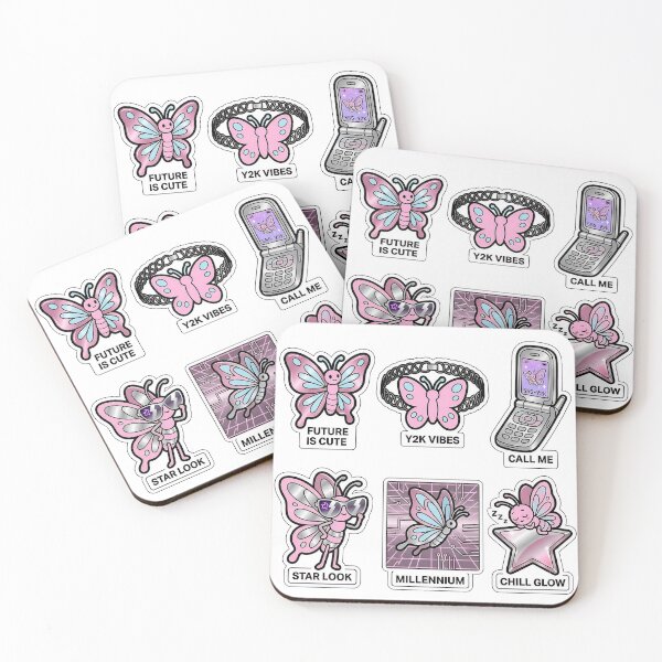 Item preview, Retro Butterfly Y2K Sticker Pack - Vintage 2000s Glitter Fashion Puns designed and sold by SimpleP.