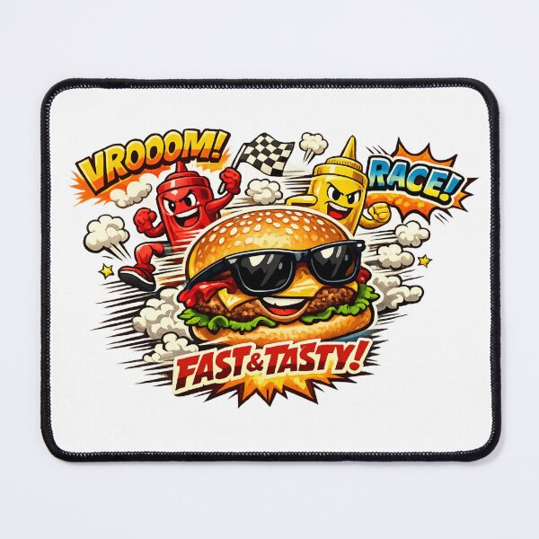 Item preview, Fast & Tasty Racing Burger Funny Fast Food Graphic designed and sold by irfanshikh.