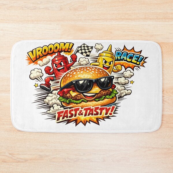Item preview, Fast & Tasty Racing Burger Funny Fast Food Graphic designed and sold by irfanshikh.