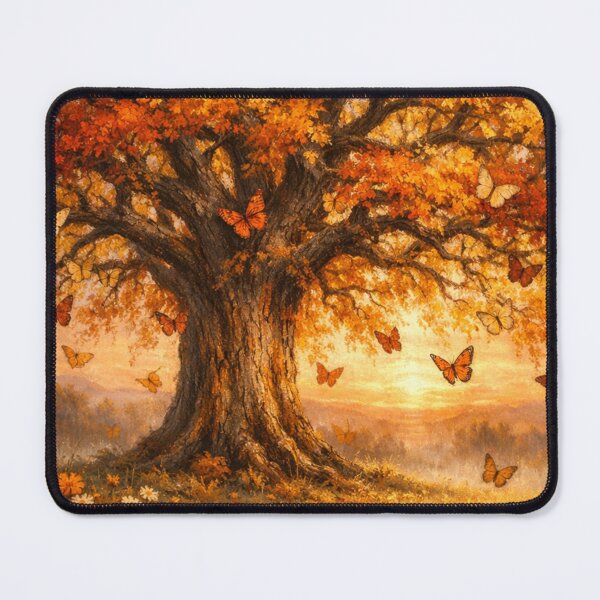 Item preview, Autumn Tree with Butterflies at Sunrise designed and sold by Black Signal.