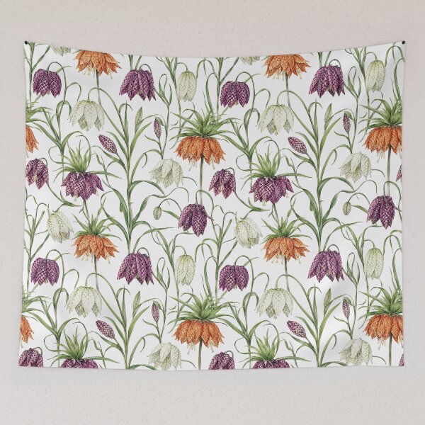 Item preview, Fritillaria Checkered Bell Watercolor Seamless Pattern designed and sold by Inkworksbyshery.