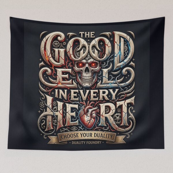 Item preview, Good Evil Heart Skull Ribbon designed and sold by Voodoo Store Paranormal Collections.