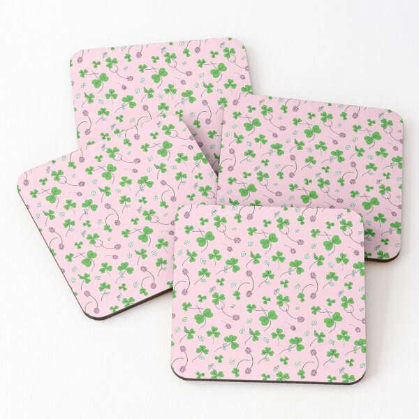 Item preview, Clover Pattern - Green Three Leaf Clover on Pink Background designed and sold by NuvoraNest.