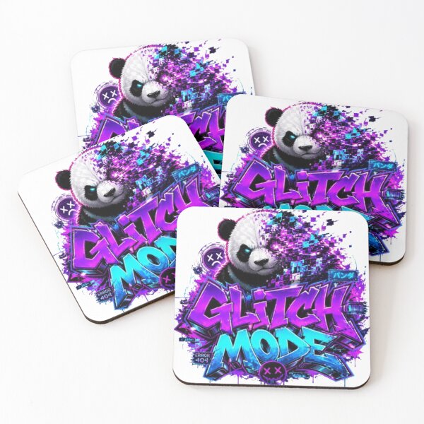 Item preview, GLITCH MODE Panda Gaming Sticker | Neon Cyber Gamer Streetwear Graphic Design designed and sold by Stylestickers55.