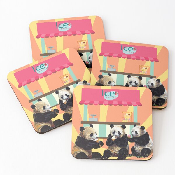 Item preview, Panda Ice Cream Retro Sunset designed and sold by Tanya Zevallos.