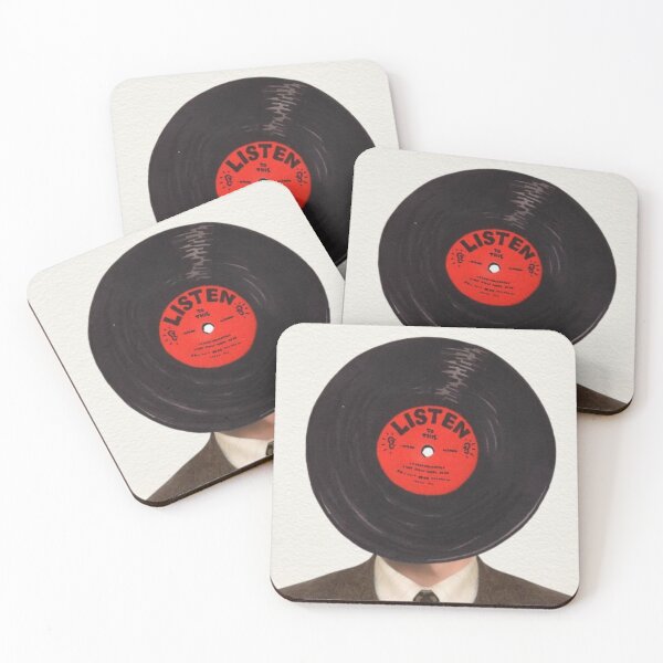 Item preview, Listen | Surreal Vinyl Record Head Illustration designed and sold by potraitsbyana.