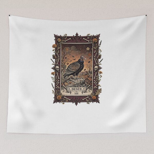 Item preview, Death Tarot Card Turkey Vulture Birdwatcher Gothic Bird XIII designed and sold by Neurospicy Trolls.