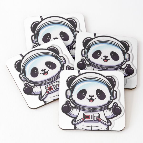 Item preview, Happy Astronaut Panda Cheering - Cute Kawaii Space Panda Sticker designed and sold by PandaInkDQT.