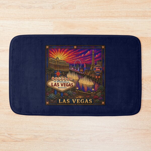 Item preview, Las Vegas Nevada Stained Glass Travel Poster | Mosaic City Wall Art designed and sold by Swanny's Custom T-shirt and Gift Designs.