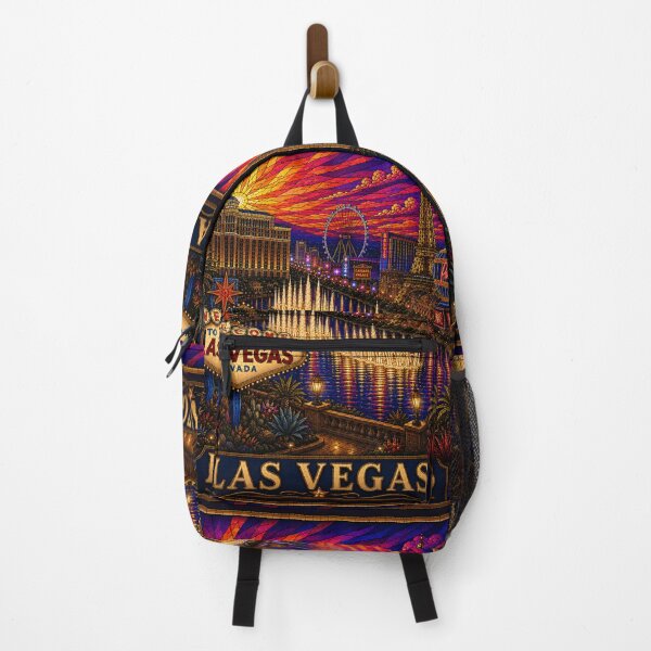 Item preview, Las Vegas Nevada Stained Glass Travel Poster | Mosaic City Wall Art designed and sold by Swanny's Custom T-shirt and Gift Designs.