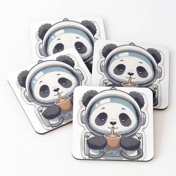 Item preview, Astronaut Panda Coffee Break - Cute Kawaii Space Panda Sticker designed and sold by PandaInkDQT.