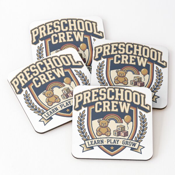 Item preview, Preschool Crew Learn Play Grow Retro Badge T-Shirt | Preschool Teacher Shirt | Cute Preschool Team Gift designed and sold by Void and Neon.