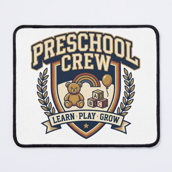 Item preview, Preschool Crew Learn Play Grow Retro Badge T-Shirt | Preschool Teacher Shirt | Cute Preschool Team Gift designed and sold by Void and Neon.