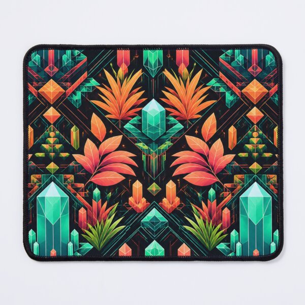 Item preview, Teal Crystal Floral Ornamental Pattern designed and sold by IntelliMindDesigns.