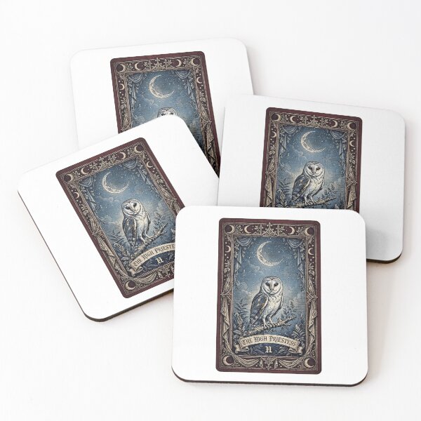 Item preview, The High Priestess Tarot Card Barn Owl Birdwatcher II designed and sold by Neurospicy Trolls.