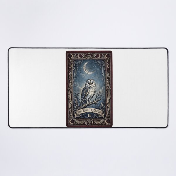 Item preview, The High Priestess Tarot Card Barn Owl Birdwatcher II designed and sold by Neurospicy Trolls.