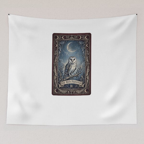 Item preview, The High Priestess Tarot Card Barn Owl Birdwatcher II designed and sold by Neurospicy Trolls.