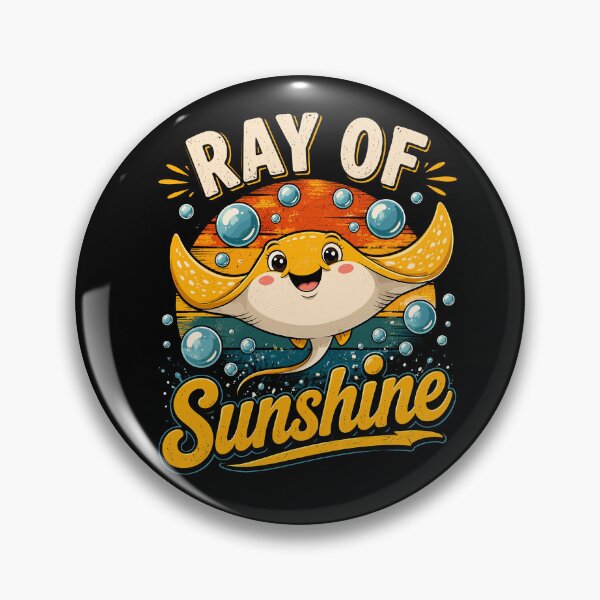 Item preview, Ray of Sunshine Stingray Retro Sea Animal designed and sold by gordonbwyashop.