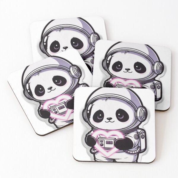 Item preview, Astronaut Panda with Glowing Heart - Cute Love Space Panda Sticker designed and sold by PandaInkDQT.