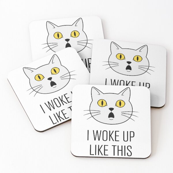 Item preview, Shocked White Cat Morning Face Funny designed and sold by Amir Faysal.
