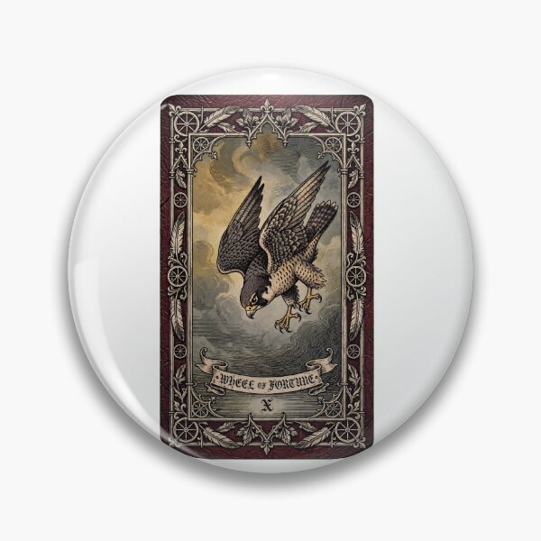 Item preview, Wheel of Fortune Tarot Card Peregrine Falcon Birdwatcher X designed and sold by Neurospicy Trolls.