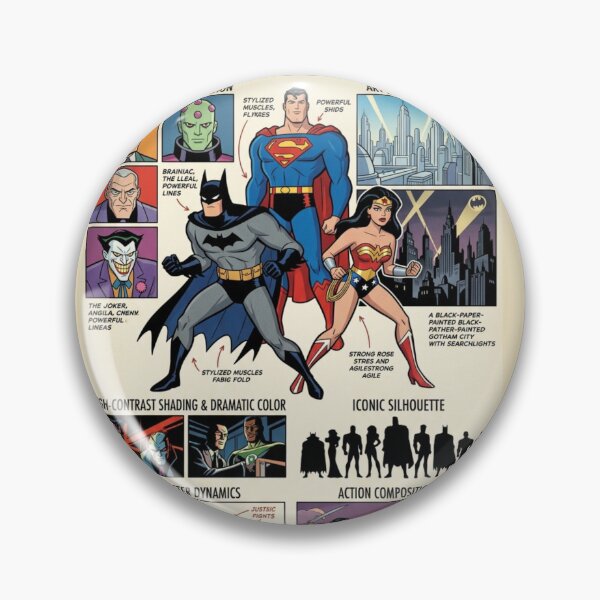 Item preview, Bruce Timm Visual Design Style Poster | Art Deco Inspired DC Animated Universe Illustration | Superhero Character Design Art designed and sold by lavanya11.