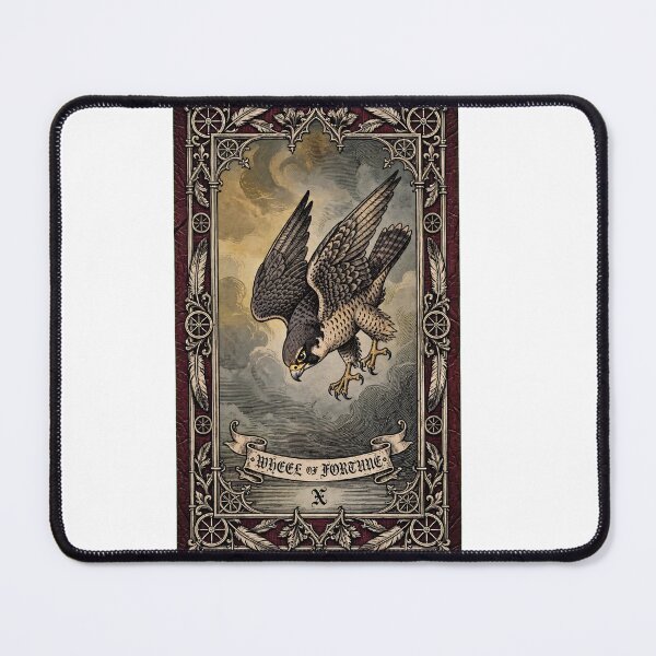 Item preview, Wheel of Fortune Tarot Card Peregrine Falcon Birdwatcher X designed and sold by Neurospicy Trolls.