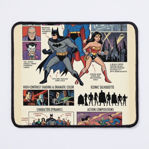 Item preview, Bruce Timm Visual Design Style Poster | Art Deco Inspired DC Animated Universe Illustration | Superhero Character Design Art designed and sold by lavanya11.