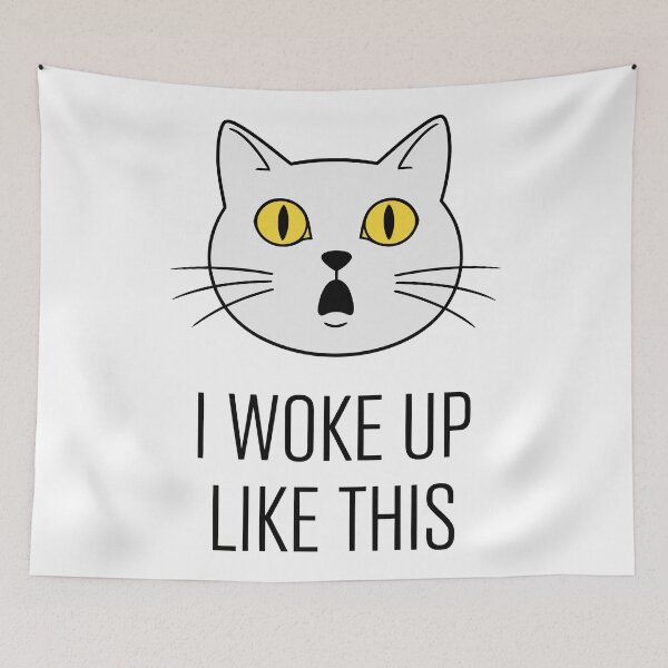 Item preview, Shocked White Cat Morning Face Funny designed and sold by Amir Faysal.