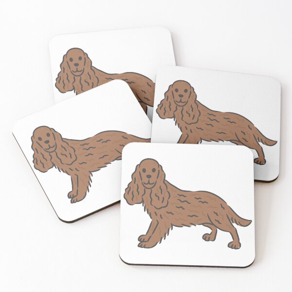 Item preview, Beautiful English Cocker Spaniel dog with long ears sitting cartoon. designed and sold by monkik.