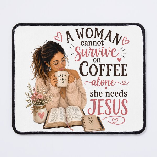 Item preview, Christian Coffee Lover Shirt – But First Jesus – Faith Bible Reading Gift for Women designed and sold by Jas-Mine Croche & More LLC.