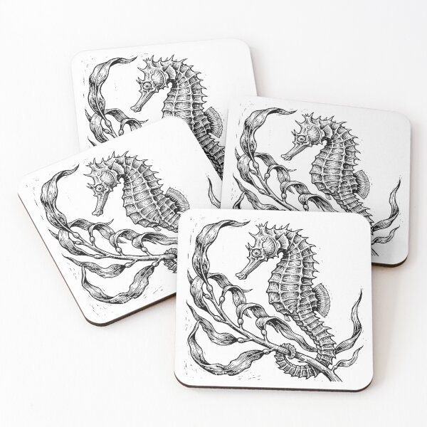 Item preview, Vintage Woodcut Giant Seahorse Illustration designed and sold by DuckOddity.