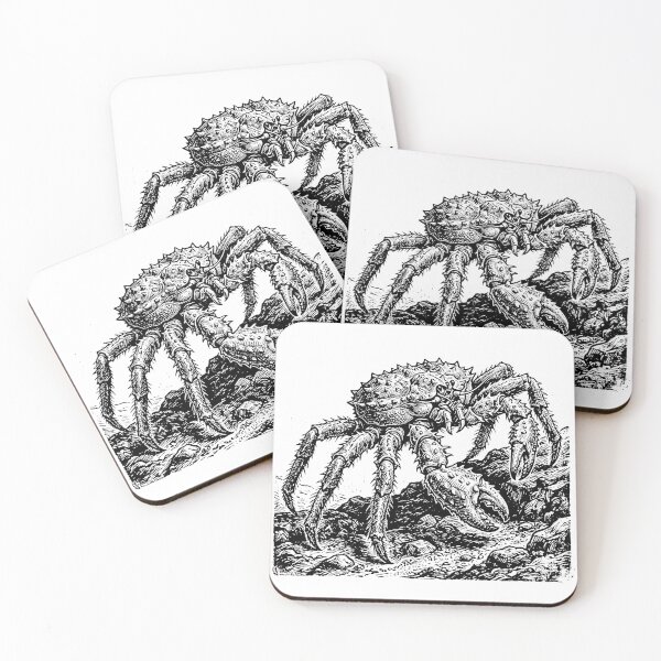 Item preview, Vintage Woodcut King Crab Illustration designed and sold by DuckOddity.