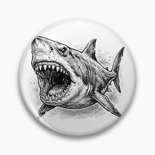 Item preview, Vintage Woodcut Megalodon Illustration designed and sold by DuckOddity.