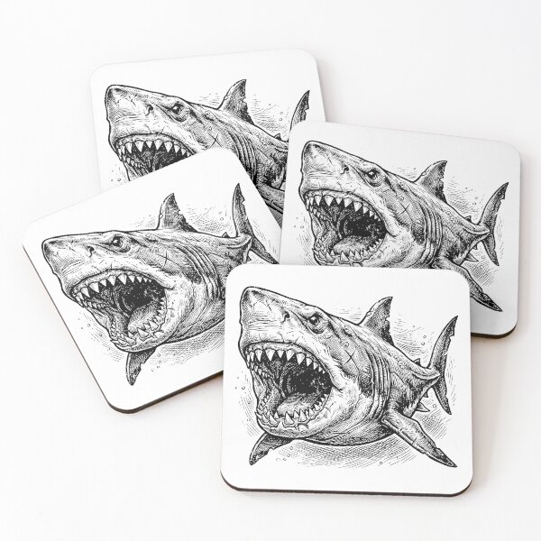 Item preview, Vintage Woodcut Megalodon Illustration designed and sold by DuckOddity.