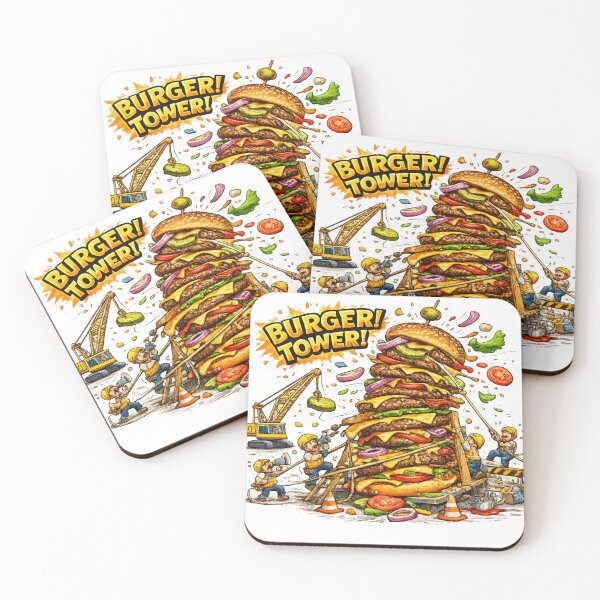 Item preview, Burger Tower Giant Cheeseburger Construction Funny Graphic designed and sold by irfanshikh.